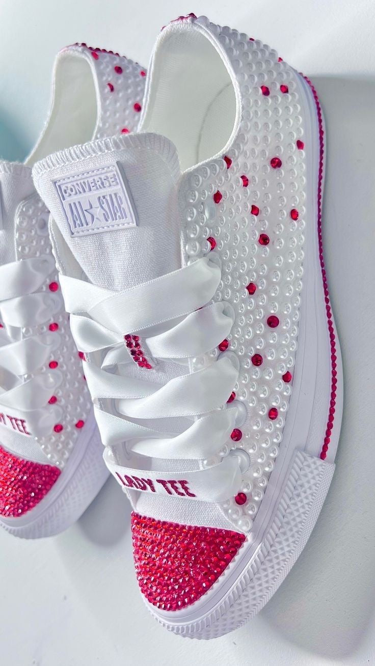 Converse Zapatillas Con Perlas Para 15 Años White Tennis Shoes