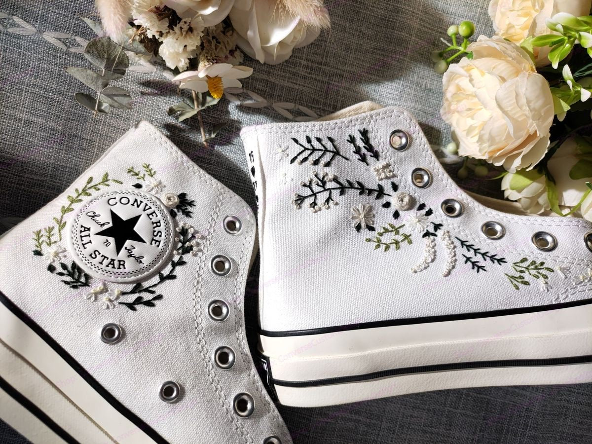 Embroidered tennis shoes