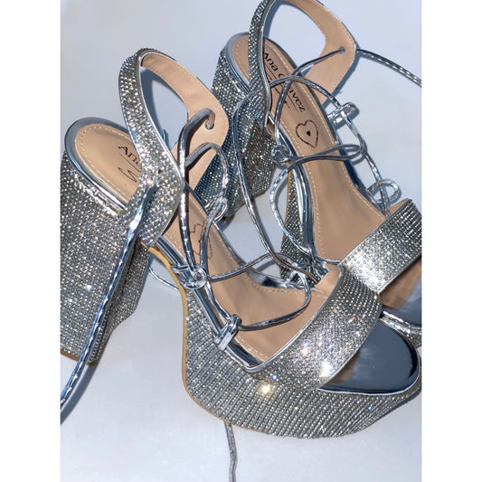 Sneaker à plateforme avec paillettes