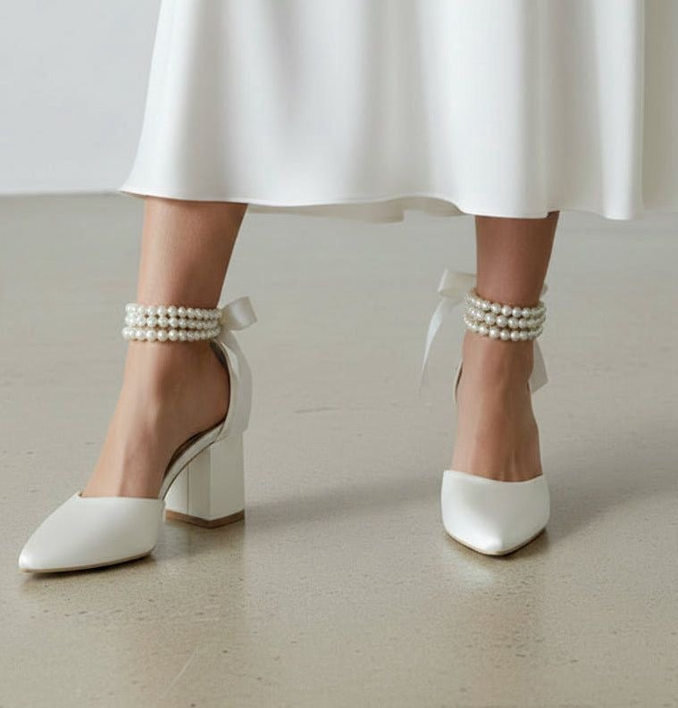 Stiletto talla 24 pulsera de perlas