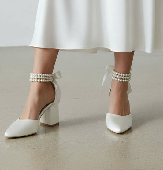 Stiletto talla 24 pulsera de perlas