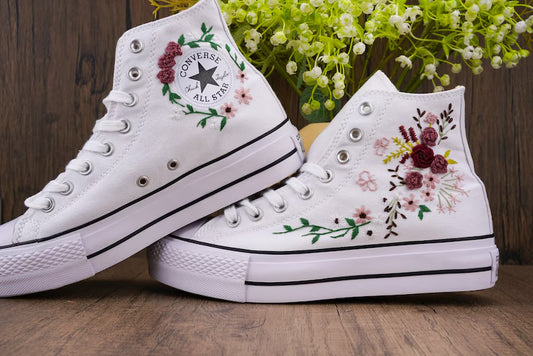 Embroidered platform tennis shoes