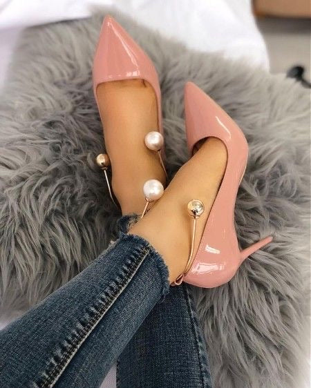 Stiletto Anklet with Pearls