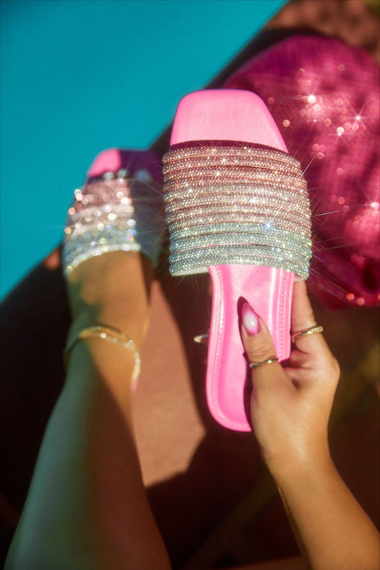 Summer sandal with crystal rhinestones