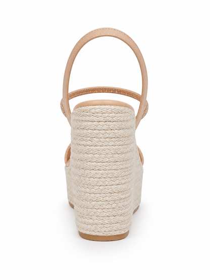 Plateforme avec décoration en jute et pierre de cristal