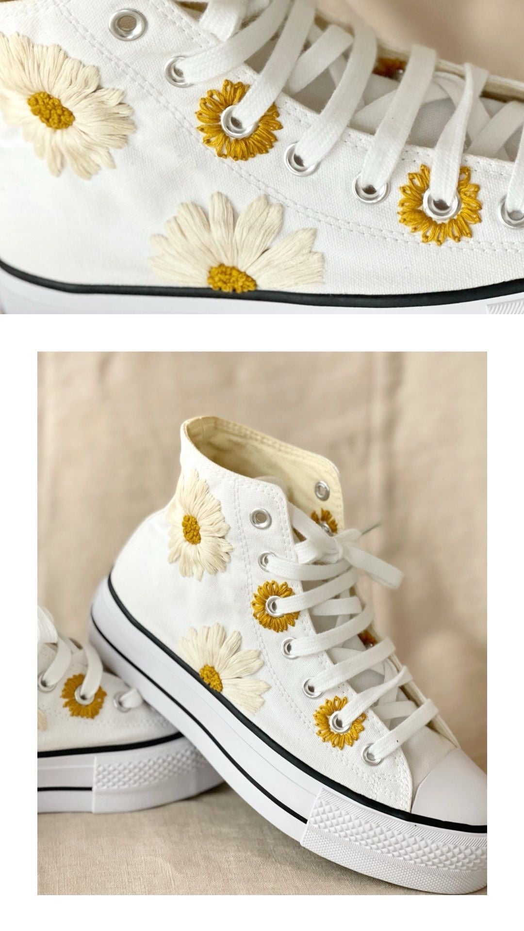 Tenis con flores bordadas