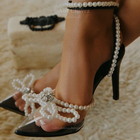 Tiffany mica stiletto with pearls