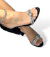 Party sandal with rhinestones