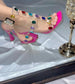 Square toe sandal with colorful crystal rhinestone decoration