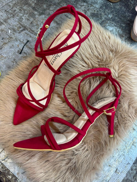 Zapatilla liquidación talla 22 rojo durazno