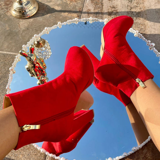 🎁 Botín Rojo Durazno Talla 24 (100% off)