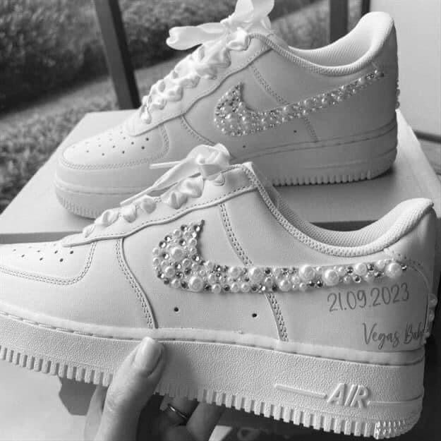 White bridal tennis shoes