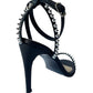 Stiletto heel sandal with studs