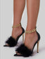 Pointed toe sandals with plush